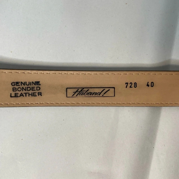 HABAND! Genuine Bonded Leather Belt Brown with Gold Hardware Size 40 - Picture 2 of 5